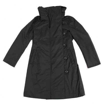 ISSEY MIYAKE Poly Back Belt Fur Padded Coat Black Size 2