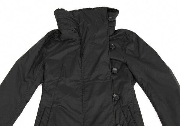 ISSEY MIYAKE Poly Back Belt Fur Padded Coat Black Size 2