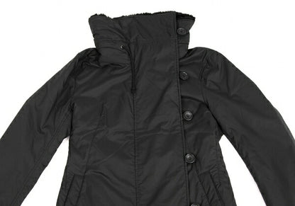 ISSEY MIYAKE Poly Back Belt Fur Padded Coat Black Size 2