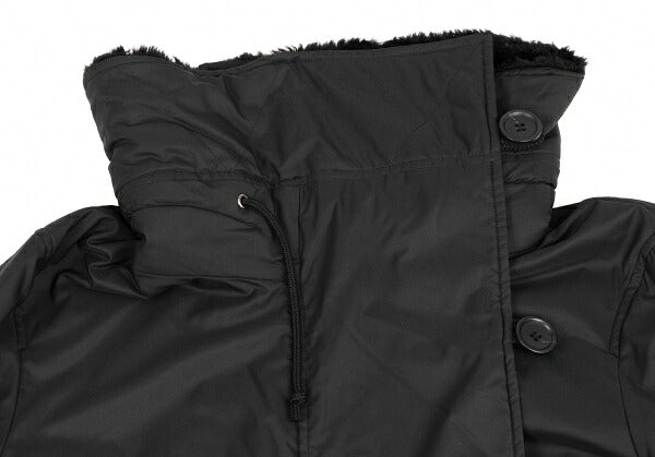 ISSEY MIYAKE Poly Back Belt Fur Padded Coat Black Size 2