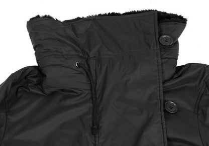 ISSEY MIYAKE Poly Back Belt Fur Padded Coat Black Size 2