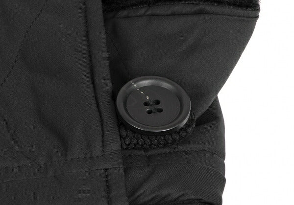 ISSEY MIYAKE Poly Back Belt Fur Padded Coat Black Size 2