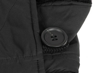 ISSEY MIYAKE Poly Back Belt Fur Padded Coat Black Size 2