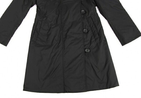 ISSEY MIYAKE Poly Back Belt Fur Padded Coat Black Size 2