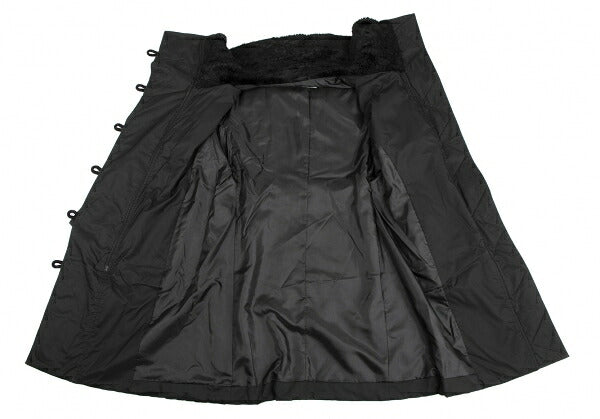 ISSEY MIYAKE Poly Back Belt Fur Padded Coat Black Size 2