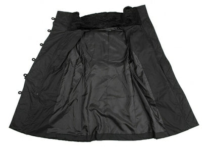 ISSEY MIYAKE Poly Back Belt Fur Padded Coat Black Size 2