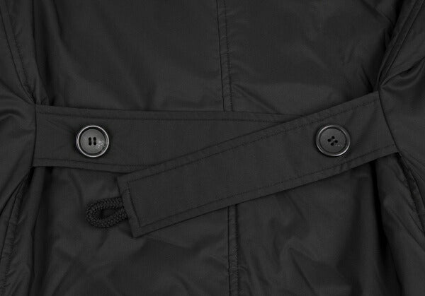 ISSEY MIYAKE Poly Back Belt Fur Padded Coat Black Size 2