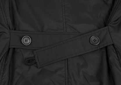 ISSEY MIYAKE Poly Back Belt Fur Padded Coat Black Size 2