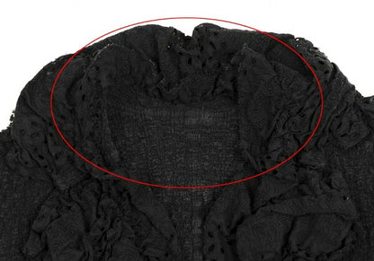 ISSEY MIYAKE me Cotton Frill Cauliflower Jacket Black Size F