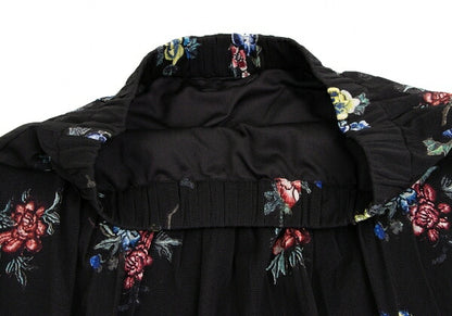 VIVIENNE TAM Floral Print Pleated Sheer Skirt Black Size 1