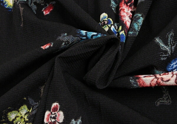 VIVIENNE TAM Floral Print Pleated Sheer Skirt Black Size 1