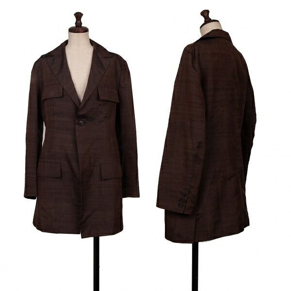 Yohji Yamamoto FEMME Silk Sheer Lining Jacket Brown Size XS