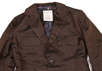 Yohji Yamamoto FEMME Silk Sheer Lining Jacket Brown Size XS