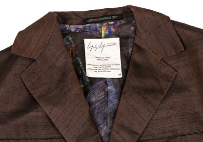 Yohji Yamamoto FEMME Silk Sheer Lining Jacket Brown Size XS