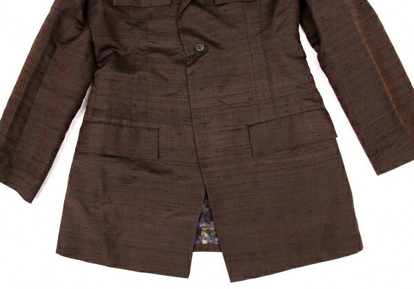 Yohji Yamamoto FEMME Silk Sheer Lining Jacket Brown Size XS