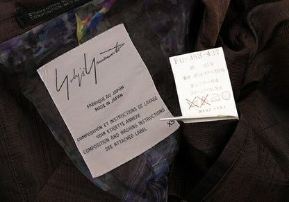 Yohji Yamamoto FEMME Silk Sheer Lining Jacket Brown Size XS