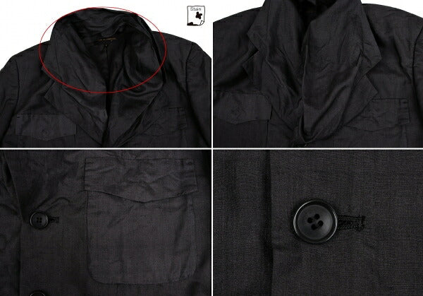 COMME des GARCONS Silk Collar Design Jacket Charcoal Size S