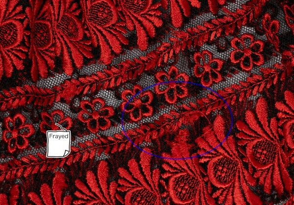 COMME des GARCONS Floral Embroidery Sheer Skirt Red Size M
