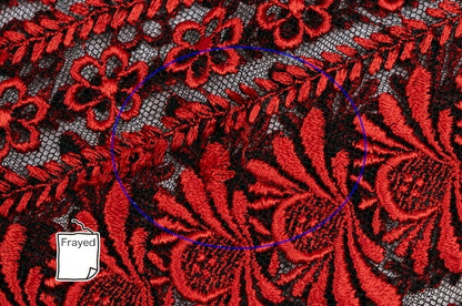 COMME des GARCONS Floral Embroidery Sheer Skirt Red Size M