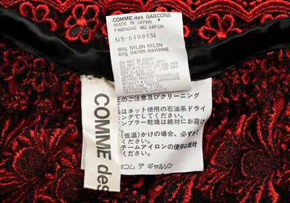 COMME des GARCONS Floral Embroidery Sheer Skirt Red Size M