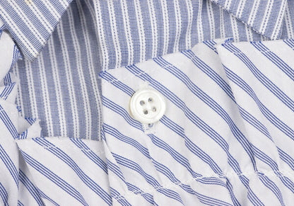 COMME des GARCONS HOMME PLUS White Blue Frill Shirt Size XS