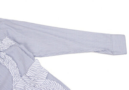 COMME des GARCONS HOMME PLUS White Blue Frill Shirt Size XS