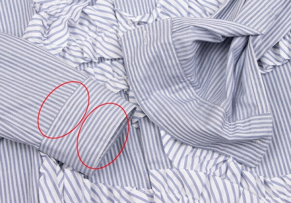 COMME des GARCONS HOMME PLUS White Blue Frill Shirt Size XS