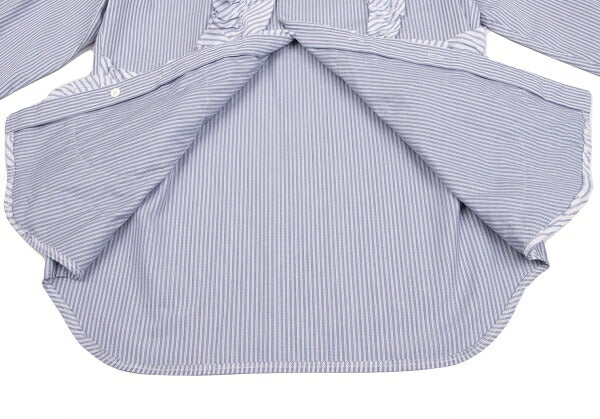 COMME des GARCONS HOMME PLUS White Blue Frill Shirt Size XS