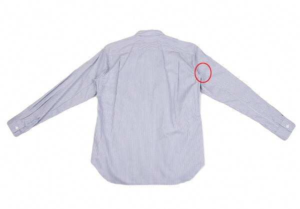 COMME des GARCONS HOMME PLUS White Blue Frill Shirt Size XS