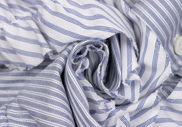 COMME des GARCONS HOMME PLUS White Blue Frill Shirt Size XS