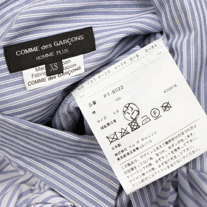 COMME des GARCONS HOMME PLUS White Blue Frill Shirt Size XS