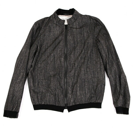 ARMANI COLLEZIONI Patterned Zip Jacket Gray Size EU46/US36