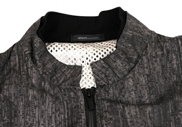 ARMANI COLLEZIONI Patterned Zip Jacket Gray Size EU46/US36