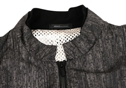 ARMANI COLLEZIONI Patterned Zip Jacket Gray Size EU46/US36
