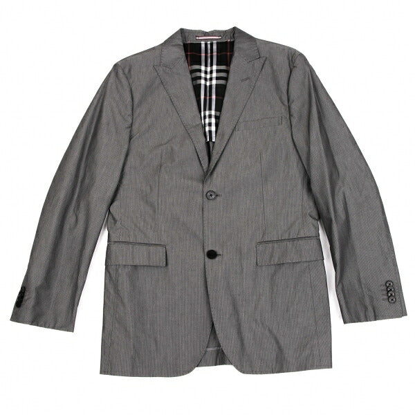 BURBERRY BLACK LABEL Lined Check Stripe Jacket Gray Size M