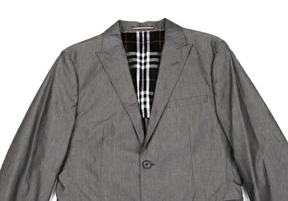 BURBERRY BLACK LABEL Lined Check Stripe Jacket Gray Size M