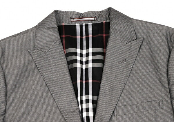 BURBERRY BLACK LABEL Lined Check Stripe Jacket Gray Size M