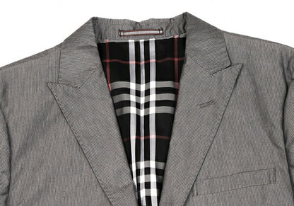 BURBERRY BLACK LABEL Lined Check Stripe Jacket Gray Size M