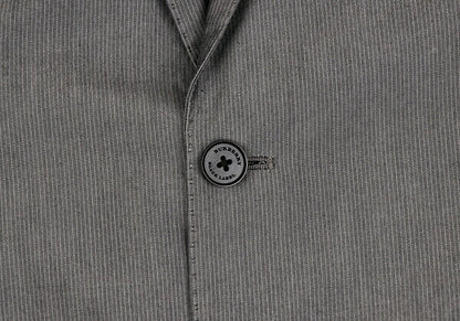 BURBERRY BLACK LABEL Lined Check Stripe Jacket Gray Size M