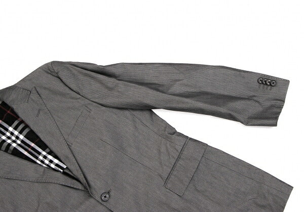BURBERRY BLACK LABEL Lined Check Stripe Jacket Gray Size M