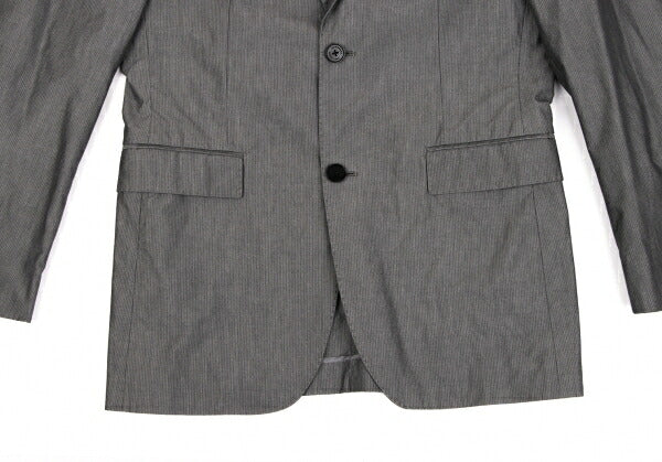 BURBERRY BLACK LABEL Lined Check Stripe Jacket Gray Size M