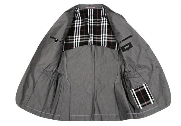 BURBERRY BLACK LABEL Lined Check Stripe Jacket Gray Size M