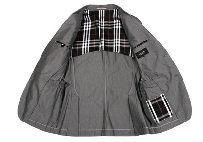 BURBERRY BLACK LABEL Lined Check Stripe Jacket Gray Size M