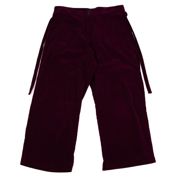 COMME des GARCONS Belted Velour Wide Pants Wine Size M