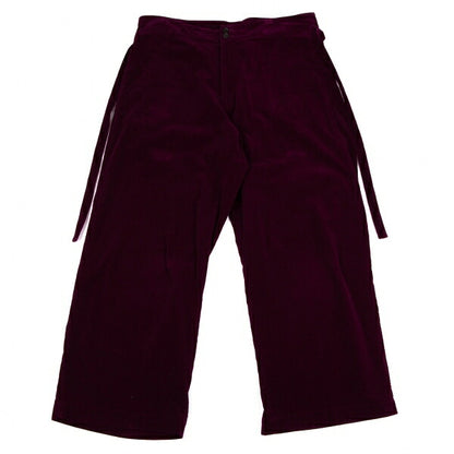COMME des GARCONS Belted Velour Wide Pants Wine Size M
