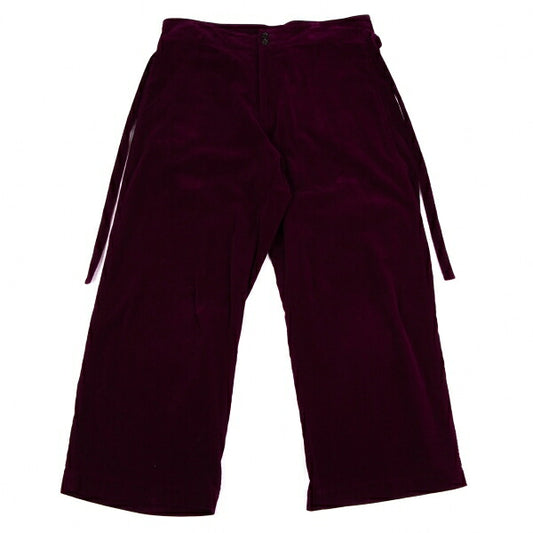 COMME des GARCONS Belted Velour Wide Pants Wine Size M