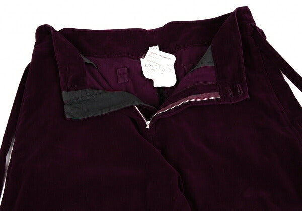 COMME des GARCONS Belted Velour Wide Pants Wine Size M