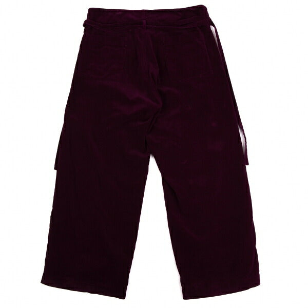 COMME des GARCONS Belted Velour Wide Pants Wine Size M