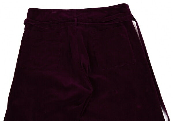 COMME des GARCONS Belted Velour Wide Pants Wine Size M
