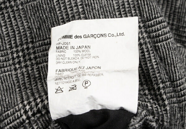 COMME des GARCONS HOMME Glen Check Jacket Black Size XS